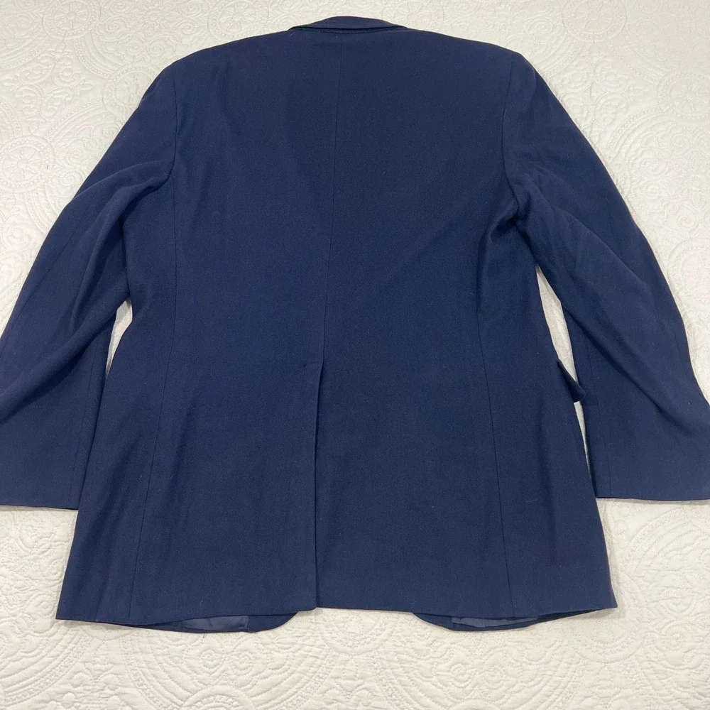 Corbin Ltd Mens‎ Navy Blue Two Button Blazer Sport Coat Made in USA Size 46R
